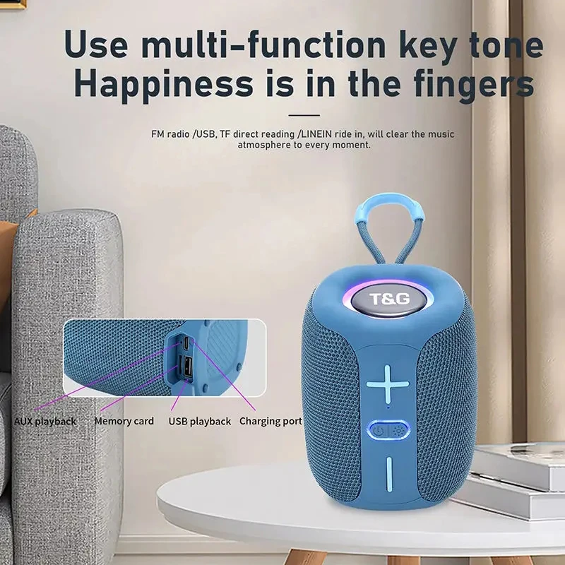 Caixa De Som Speaker Bluetooth Portable Sound Box Music Wireless Subwoofer Mini Radio FM Woofer Bass Computer PC TV Small Audio - Image 2