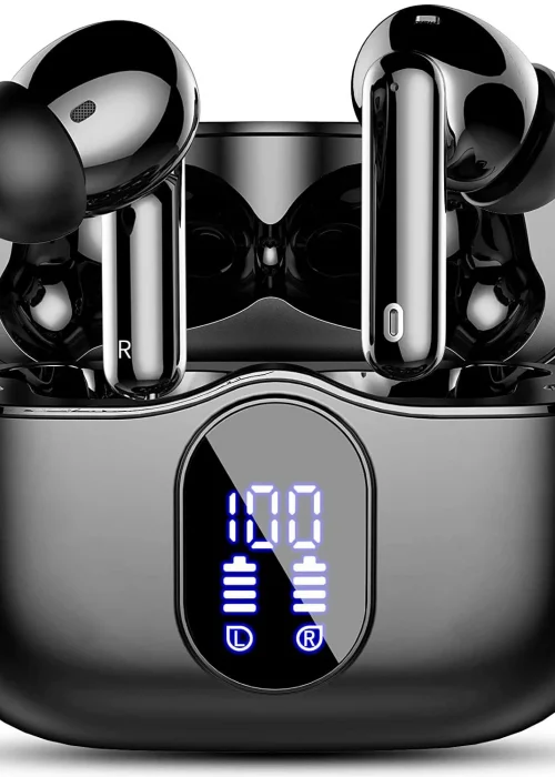 Wireless Earbuds with Bluetooth 5.3, In-Ear Headphones Featuring 4 ENC Mics and 36 Hours of Playtime, LED Display Included.