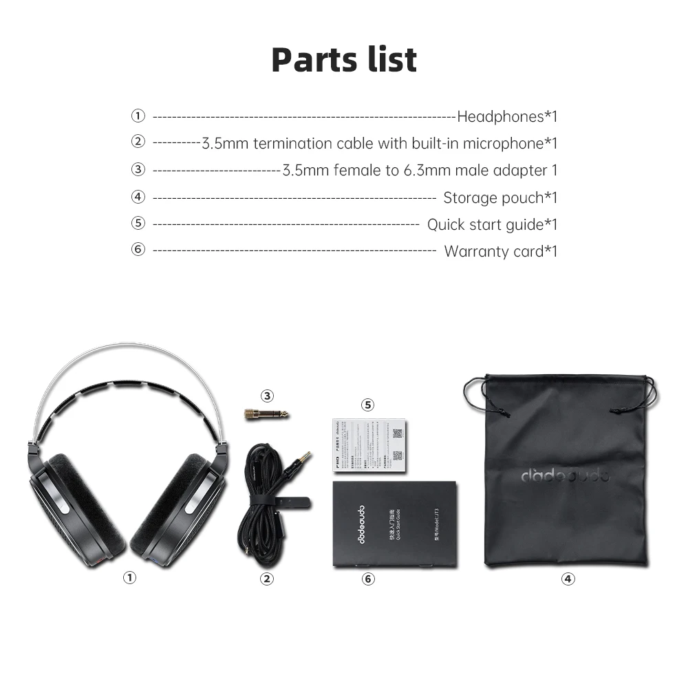 FiiO JT3 Over-Ear Open-Back Headphones, 50mm Dynamic Driver, PEK+PU Composite Diaphragm, Detachable 3.5mm Cable with Mic - Image 6