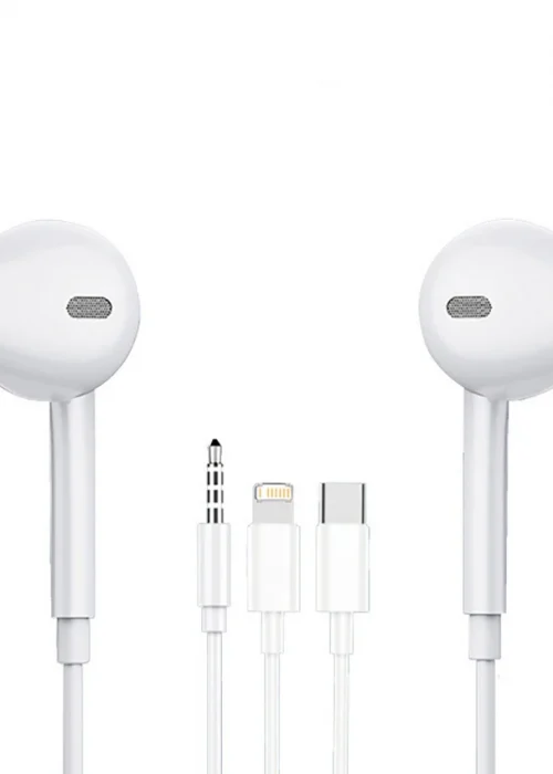 Original Wired Earphones For iPhone 17 16 15 14 13 12 11 Pro Max iPad In-Ear Earbuds For Lightning USB-C 3.5mm Earphone