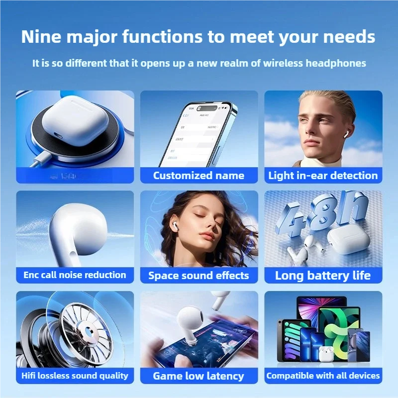 Airs Pro7 Wireless Headsets Bluetooth Earphones TWS Earbuds With Siri Pop-up Window Waterproof Positioning Touch Control For Ios - Image 6