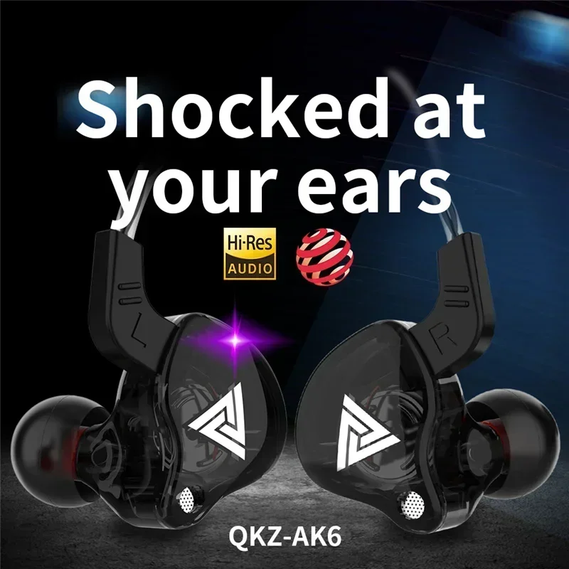 New QKZ AK6 In Ear Earphone 6 Dynamic Driver Unit Headphone With Mic Stereo Sports HIFI Subwoofer Headset Monitor Earbuds - Image 3