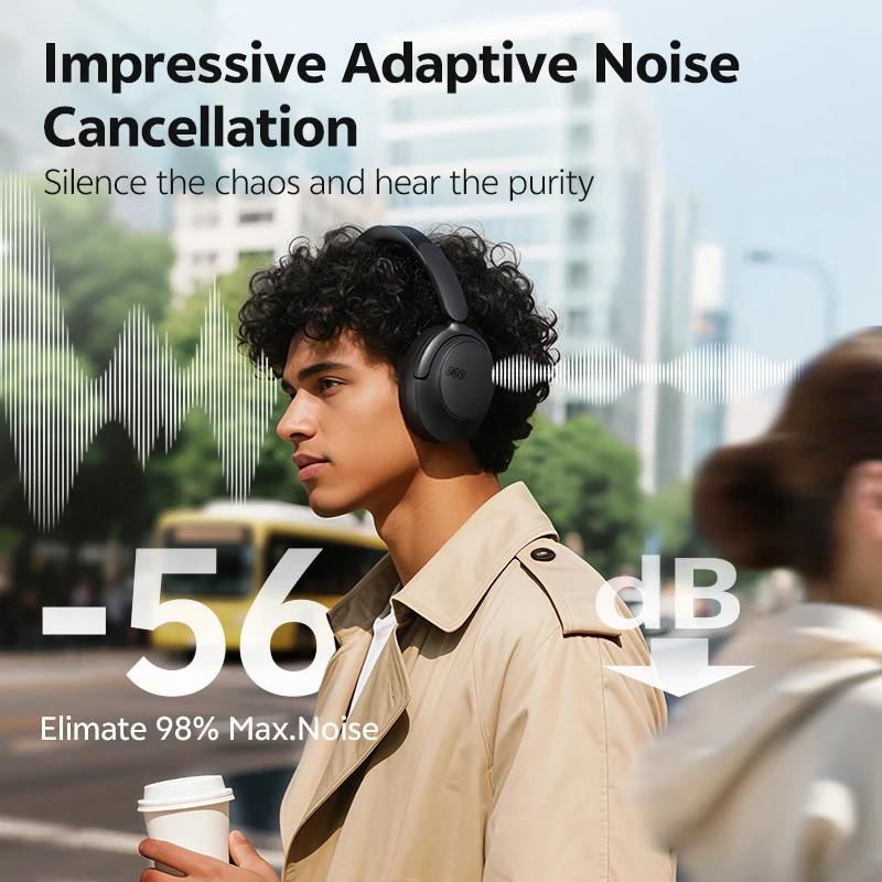 QCY H3S -56dB Adaptive ANC Over Ear Headphone Hi-Res LDAC Spatial Sound Wireless Earphone Bluetooth 6.0 Dual Driver 102H Headset - Image 4