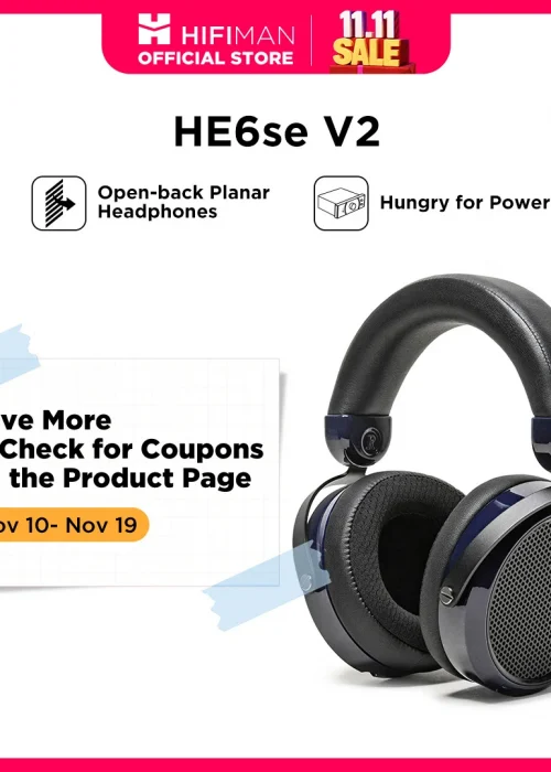 HIFIMAN HE6se Full-Size Over Ear Planar Magnetic Audiophile Headphones