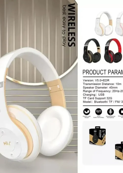 A6S Warrior Pro Wireless Gaming Headset, Foldable Over-Ear, Hi-Fi Stereo with Deep Bass, Mic & Volume Control, Low Latency Mode