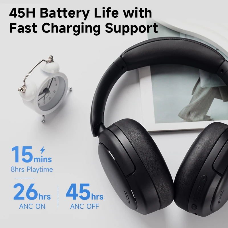 Edifier W800BT Pro Wireless Headphones Bluetooth 5.4 Over-ear Headset -44dB Active Noise Cancelling Hi-Res Audio 45H Playtime - Image 5
