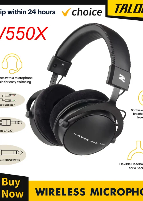 TALOMEN W550X Corded Studio Headphones Stereo Professional DJ Headphones Over-Ear Monitor Headphones with Detachable Cable Gift